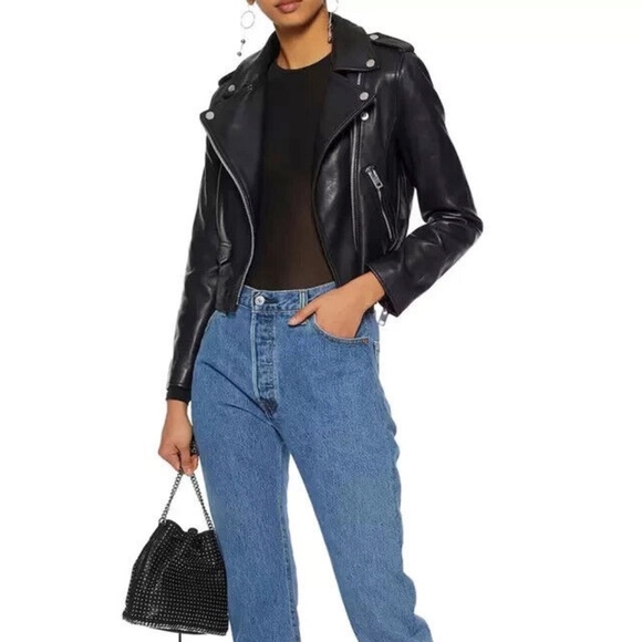 $648 Unworn Walter Baker Black LIZ Moto Jacket